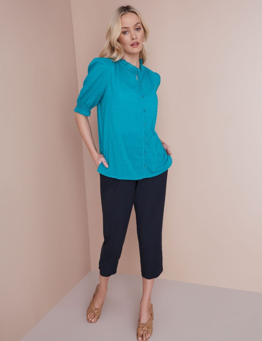 Tops NoniB | Short Sleeve Clip Dot Shirt