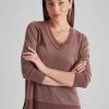 Knitwear Rockmans | Rockmans Long Sleeve Lurex Swing Top