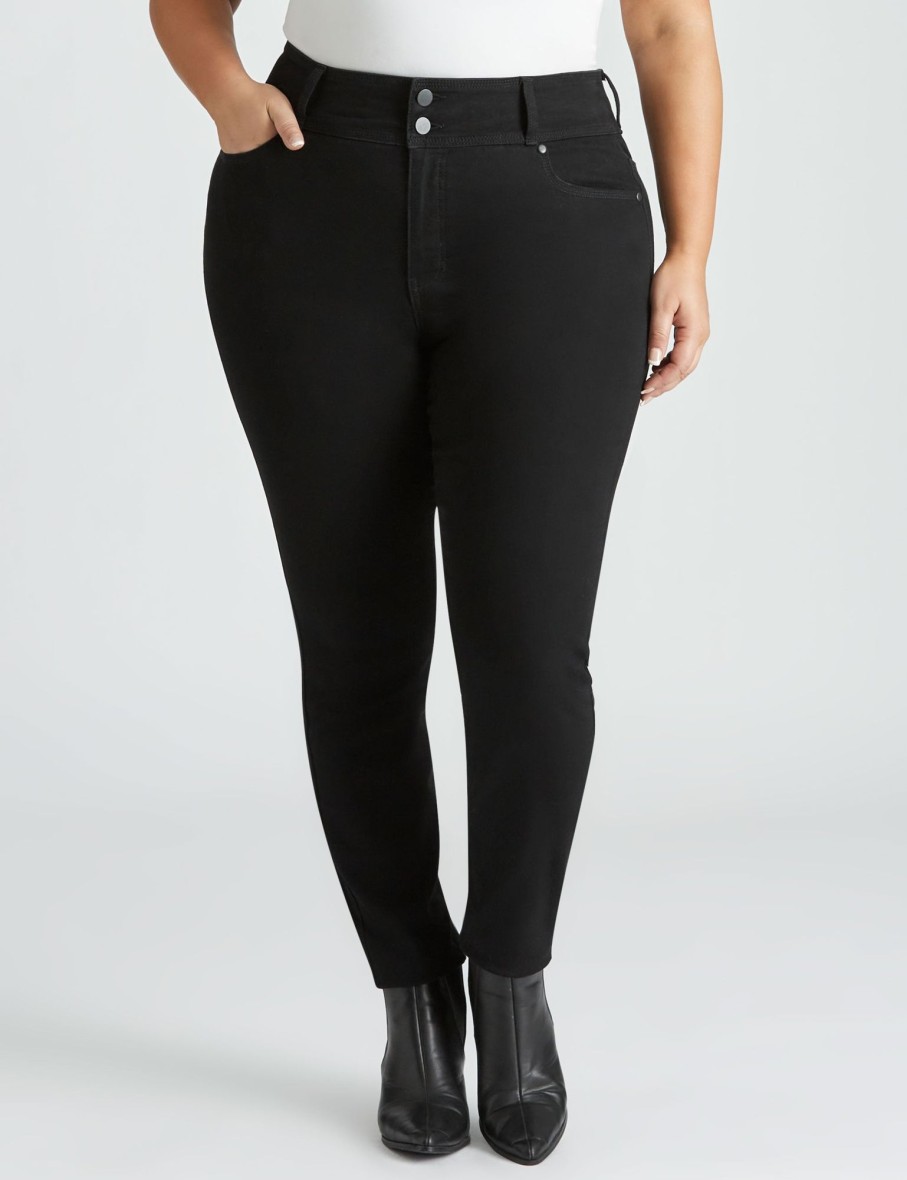 Bottoms Beme | Beme Double Button Skinny Fit Jeans