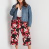 Bottoms Beme | Beme Crop Length Belted Wide Leg Pant