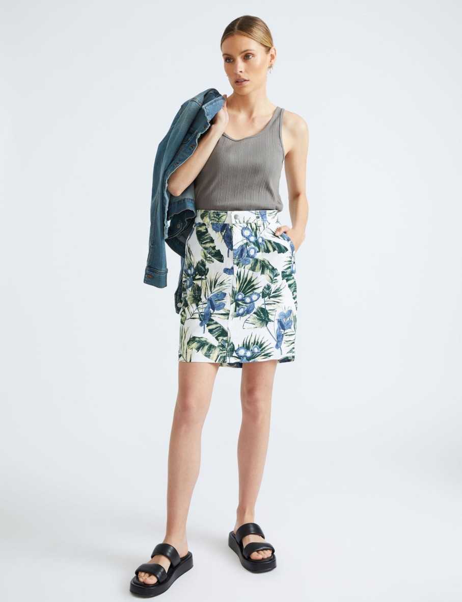 Bottoms Katies | Katies Cotton Canvas Skirt