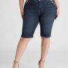 Bottoms Beme | Beme Knee Length Denim Button Short