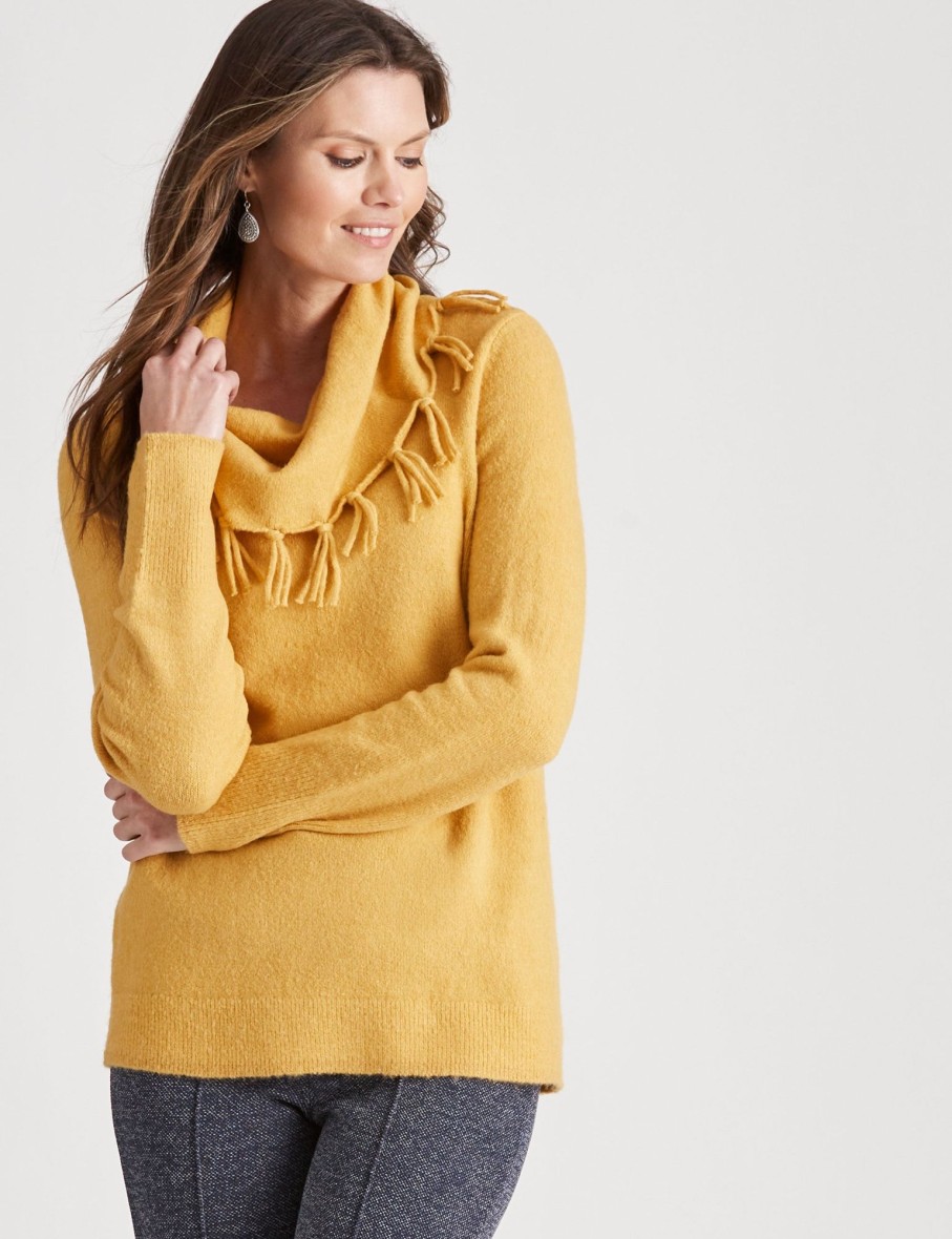 Knitwear WLane | W.Lane Fringe Cowl Neck Pullover