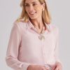 Tops NoniB | Noni B Long Sleeve Collared Blouse