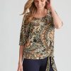 Tops NoniB | Noni B Paisley Tie Hem Knitwear Top