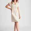 Dresses Rockmans | Rockmans Flutter Sleeve Linen Knee Length Dress