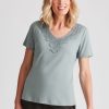 Tops NoniB | Noni B Lace V Neck Rib Top