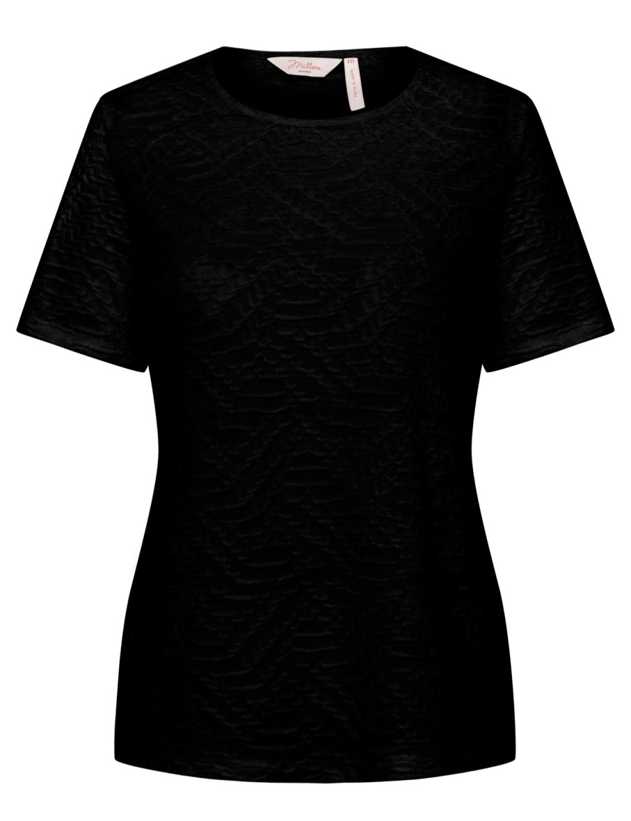 Tops Millers | Millers Short Sleeve Textured Scoop Neck Top