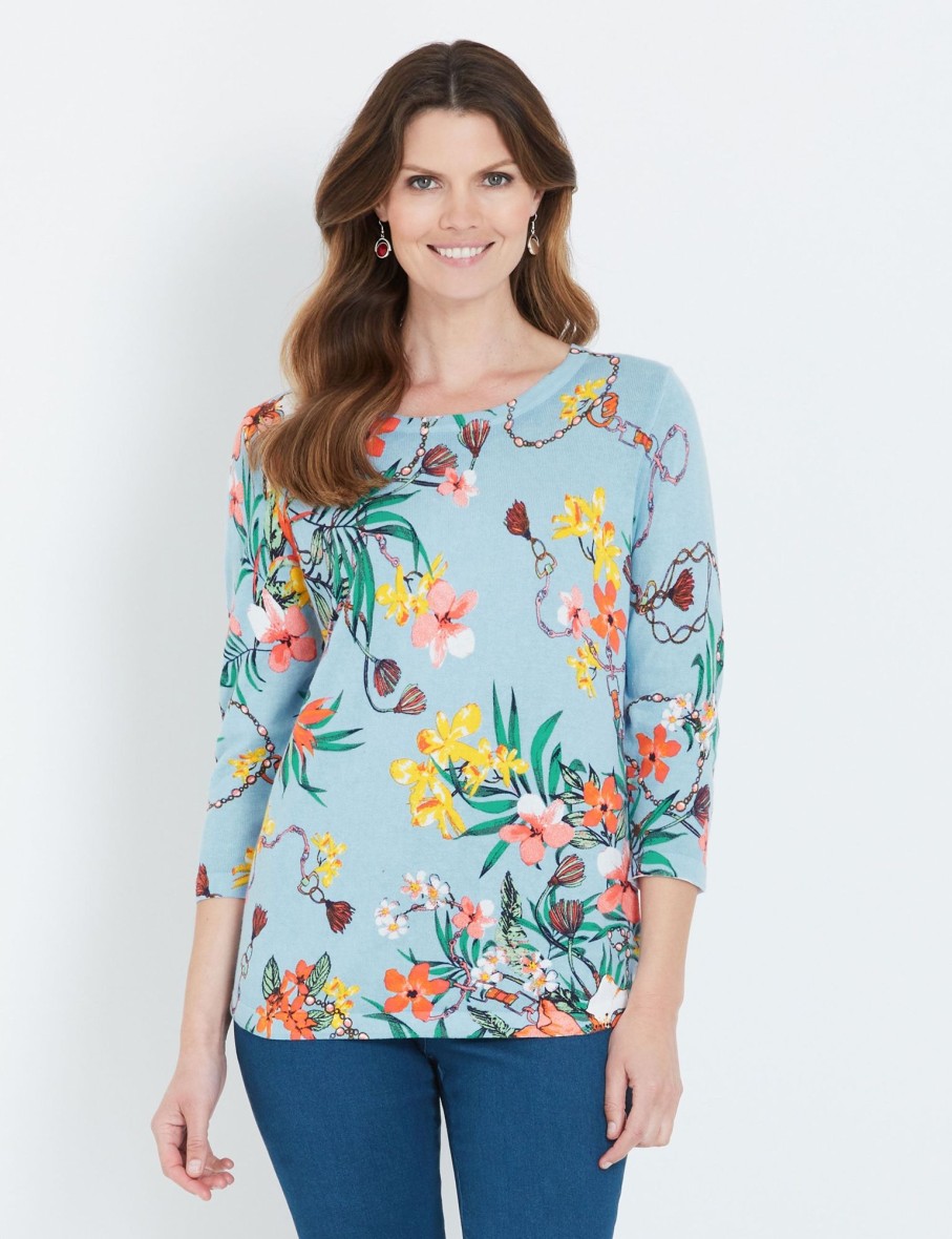 Knitwear WLane | W.Lane Tropical Chain Pullover Top