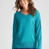 Knitwear WLane | W.Lane V-Neck Rib Pullover Top