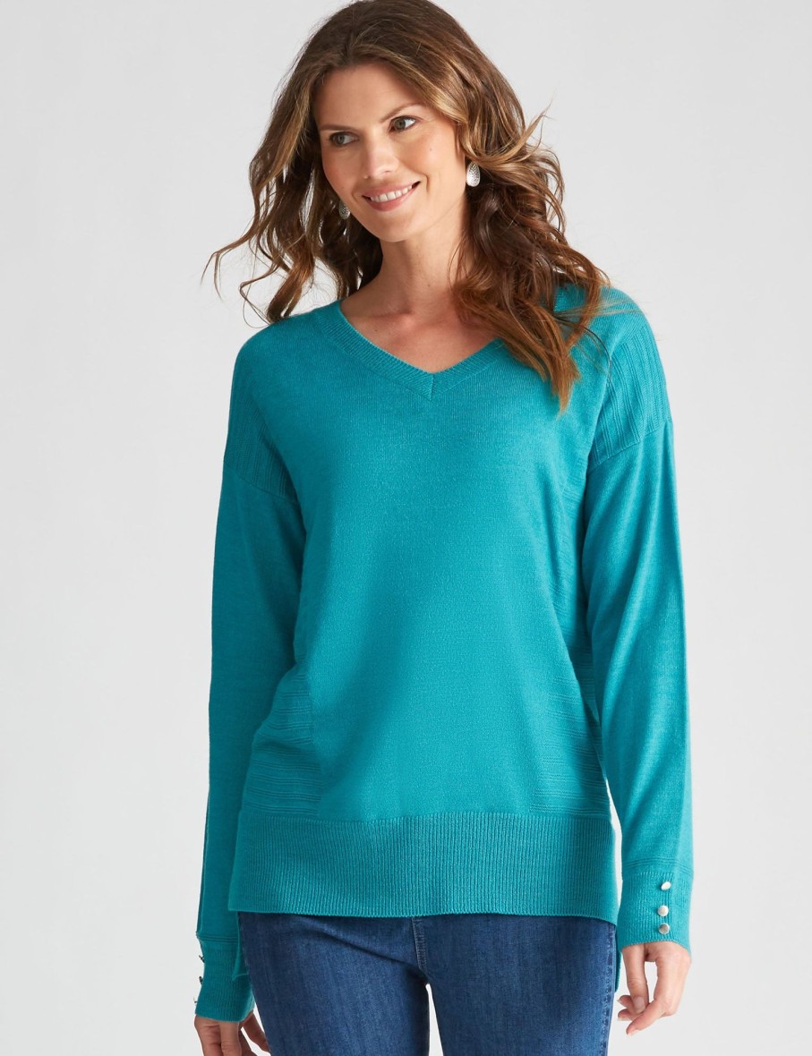 Knitwear WLane | W.Lane V-Neck Rib Pullover Top