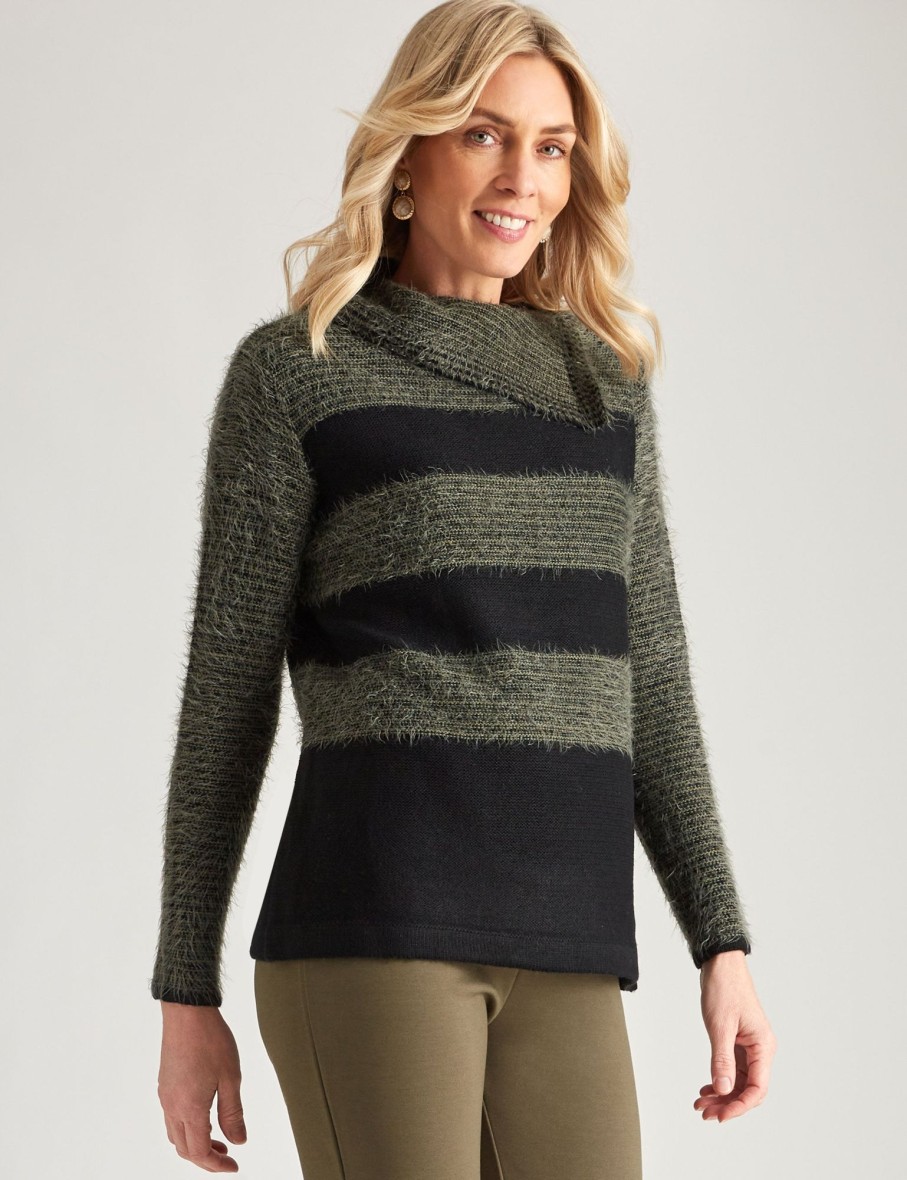 Knitwear NoniB | Noni B Fluffy Stripe Jumper