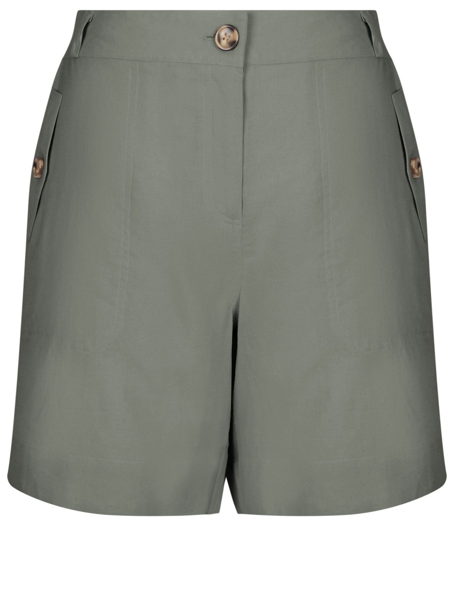 Bottoms Katies | Katies Linen Blend Pocket Detail Shorts