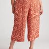 Bottoms Beme | Beme Crop Length Button Side Woven Pants