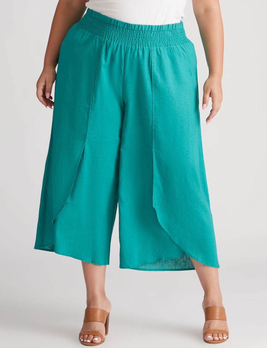 Bottoms Beme | Beme Crop Length Woven Wrap Pants