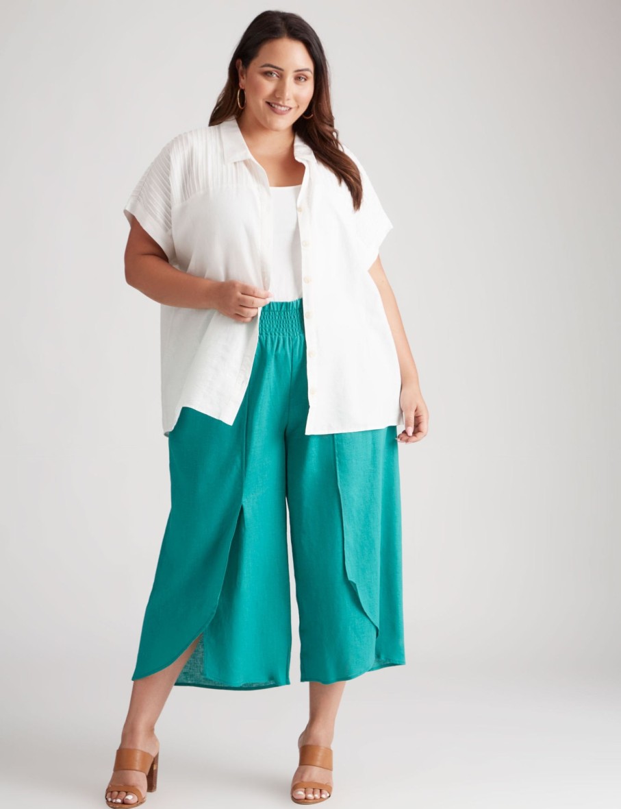 Bottoms Beme | Beme Crop Length Woven Wrap Pants