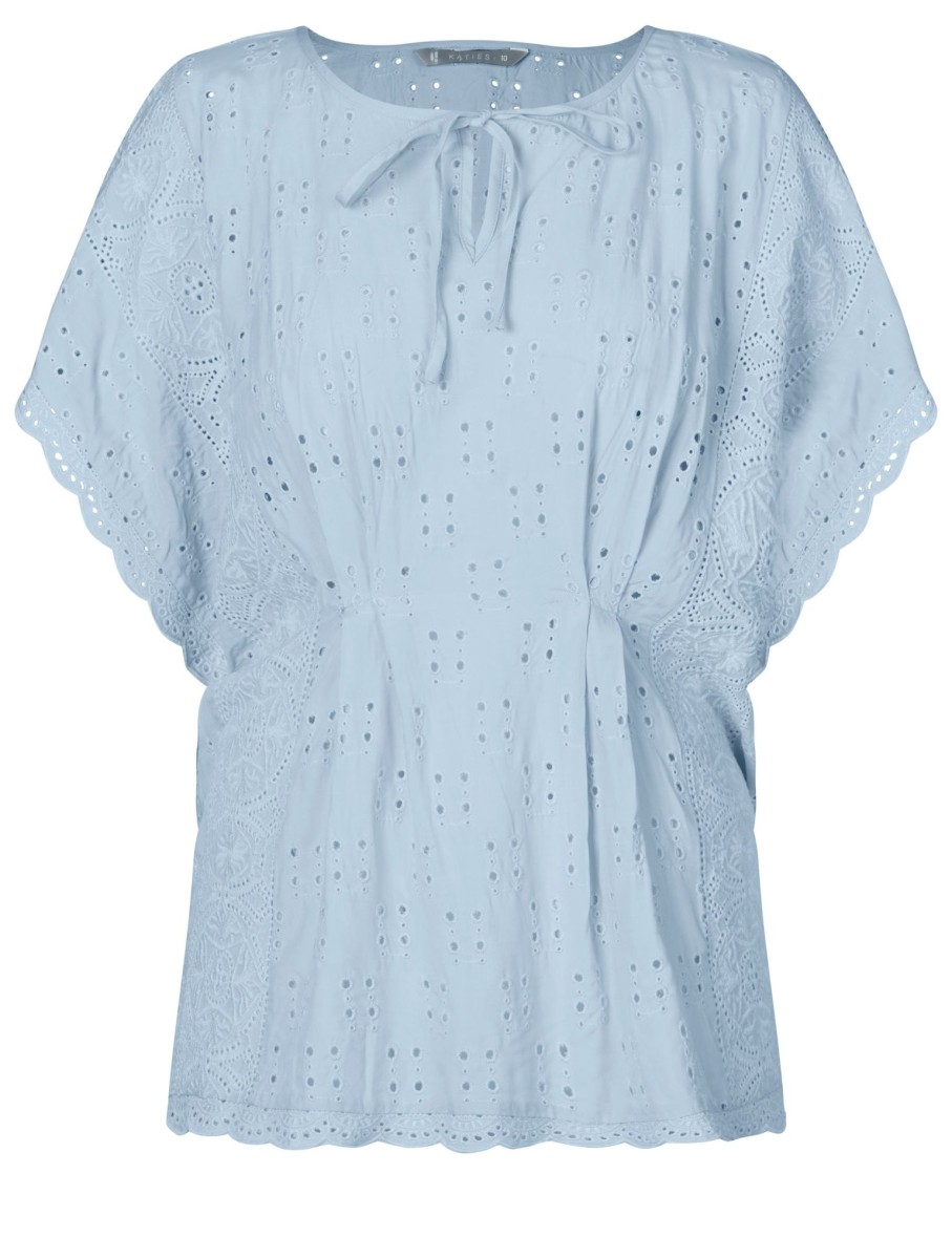 Tops Katies | Katies Woven Broderie Lace Kaftan Style Top