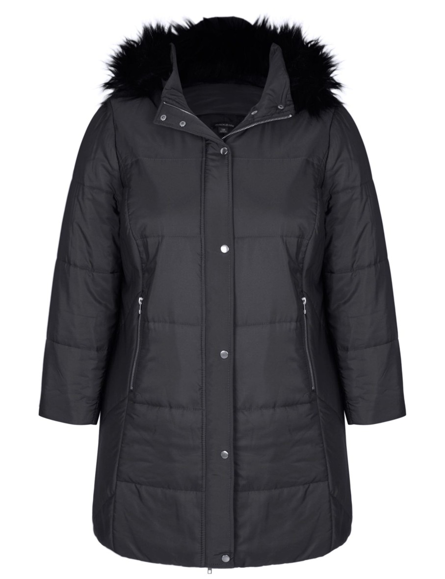 Outerwear Autograph | Autograph Longline Fur Trim Puffer Jacket