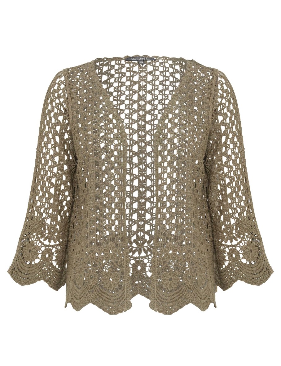 Knitwear NoniB | Noni B 3/4 Sleeve Lace Cardigan