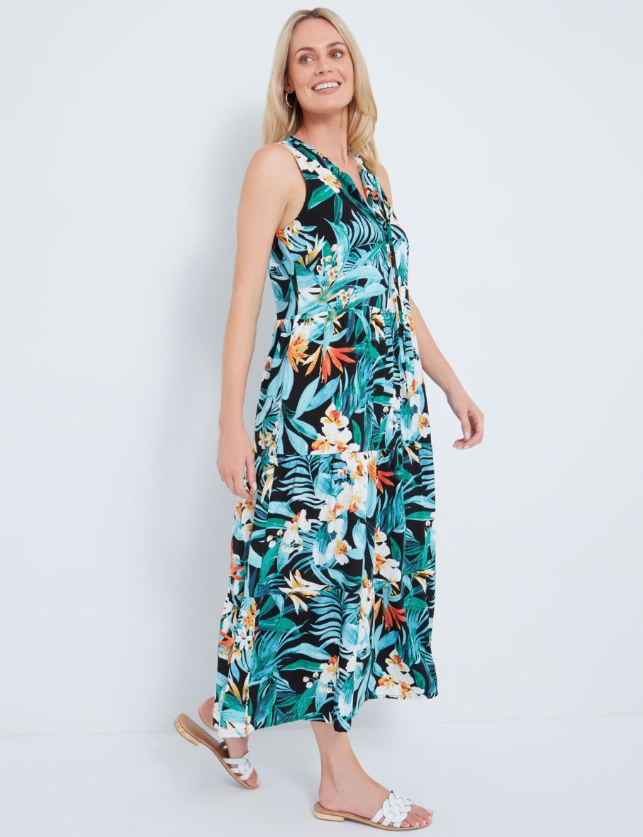 Dresses Rivers | Rivers Sleeveless Tiered Maxi Dress