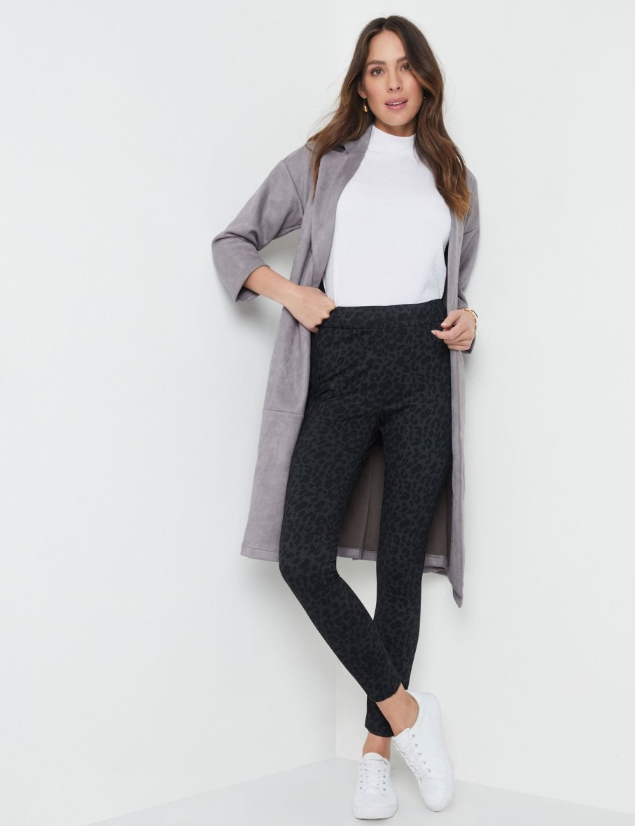 Bottoms Katies | Katies Full Length Texture Ponte Pants