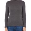 Tops Rockmans | Rockmans Long Sleeve Mock Neck Tee