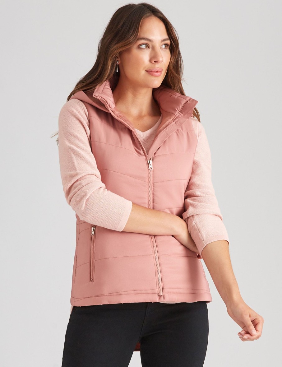 Outerwear Katies | Katies Detachable Hood Puffer Vest