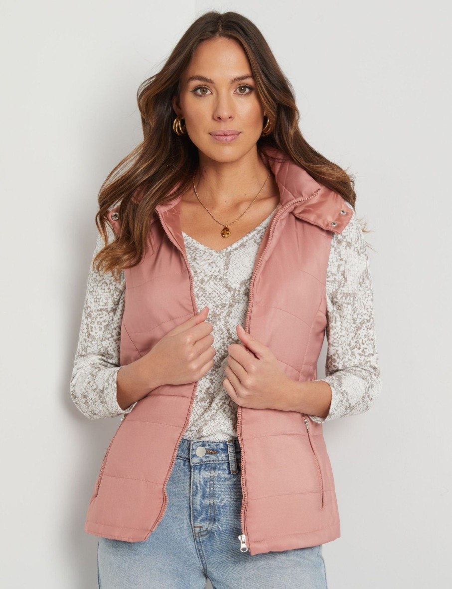 Outerwear Katies | Katies Detachable Hood Puffer Vest