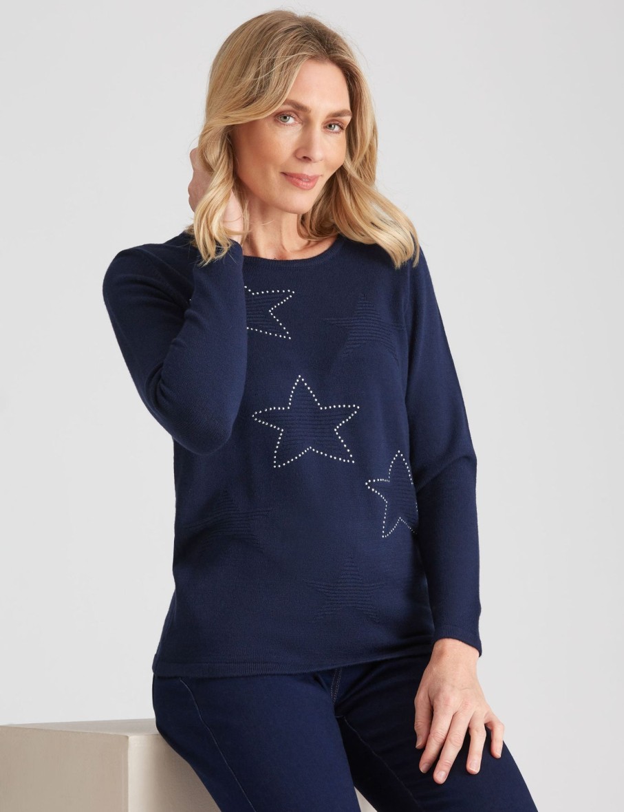 Tops NoniB | Noni B Star Embellished Knitwear Top