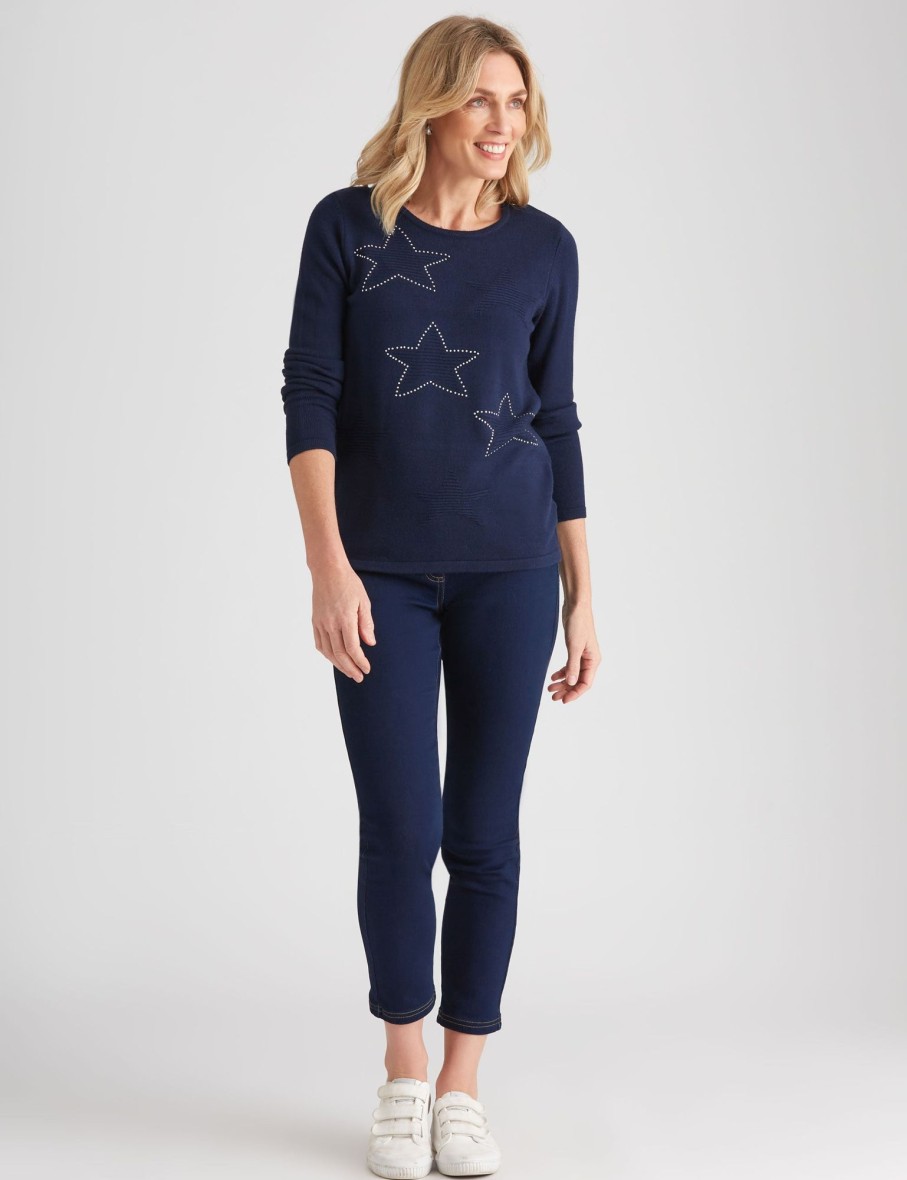 Tops NoniB | Noni B Star Embellished Knitwear Top