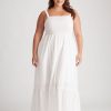 Dresses Beme | Beme Strappy Embroidered Cotton Maxi Dress