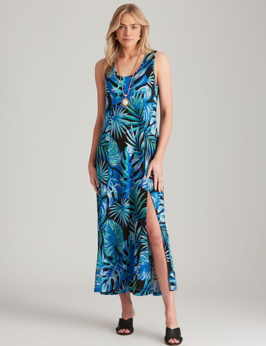 Dresses NoniB | Noni B Palm Print Knitwear Dress