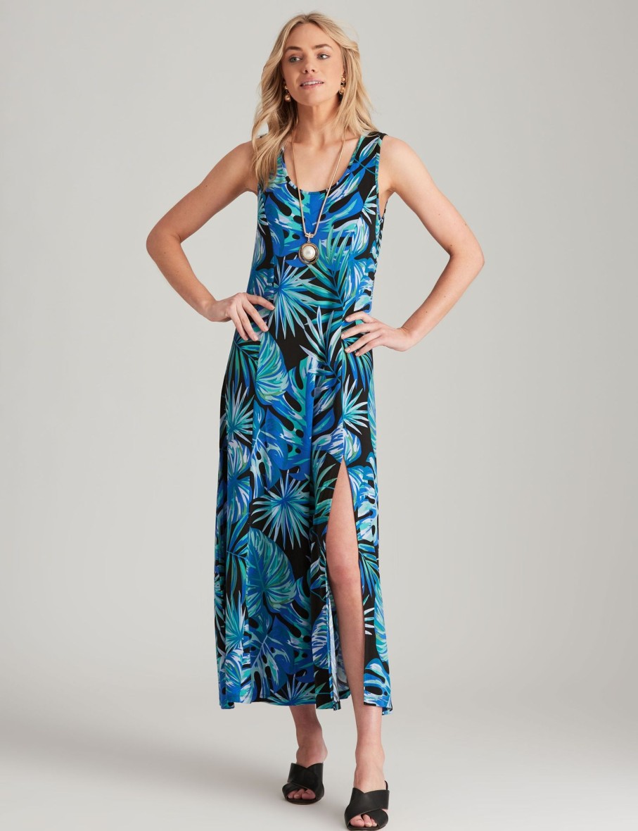 Dresses NoniB | Noni B Palm Print Knitwear Dress