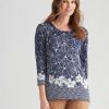 Knitwear WLane | W.Lane Floral Placement Printed Pullover Top