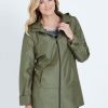 Outerwear NoniB | Noni B Long Sleeve Hooded Zip Through Coat