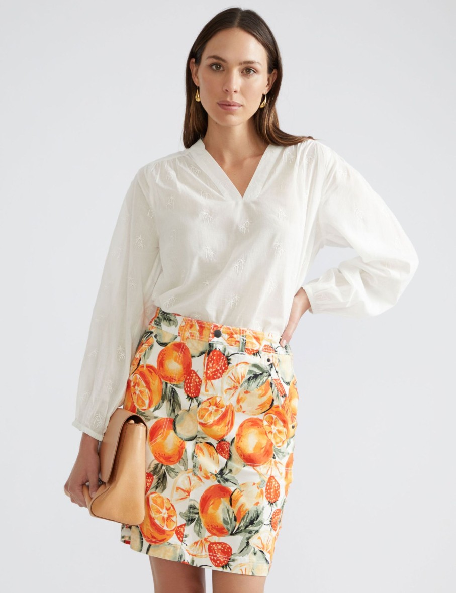 Bottoms Katies | Katies Cotton Canvas Skirt