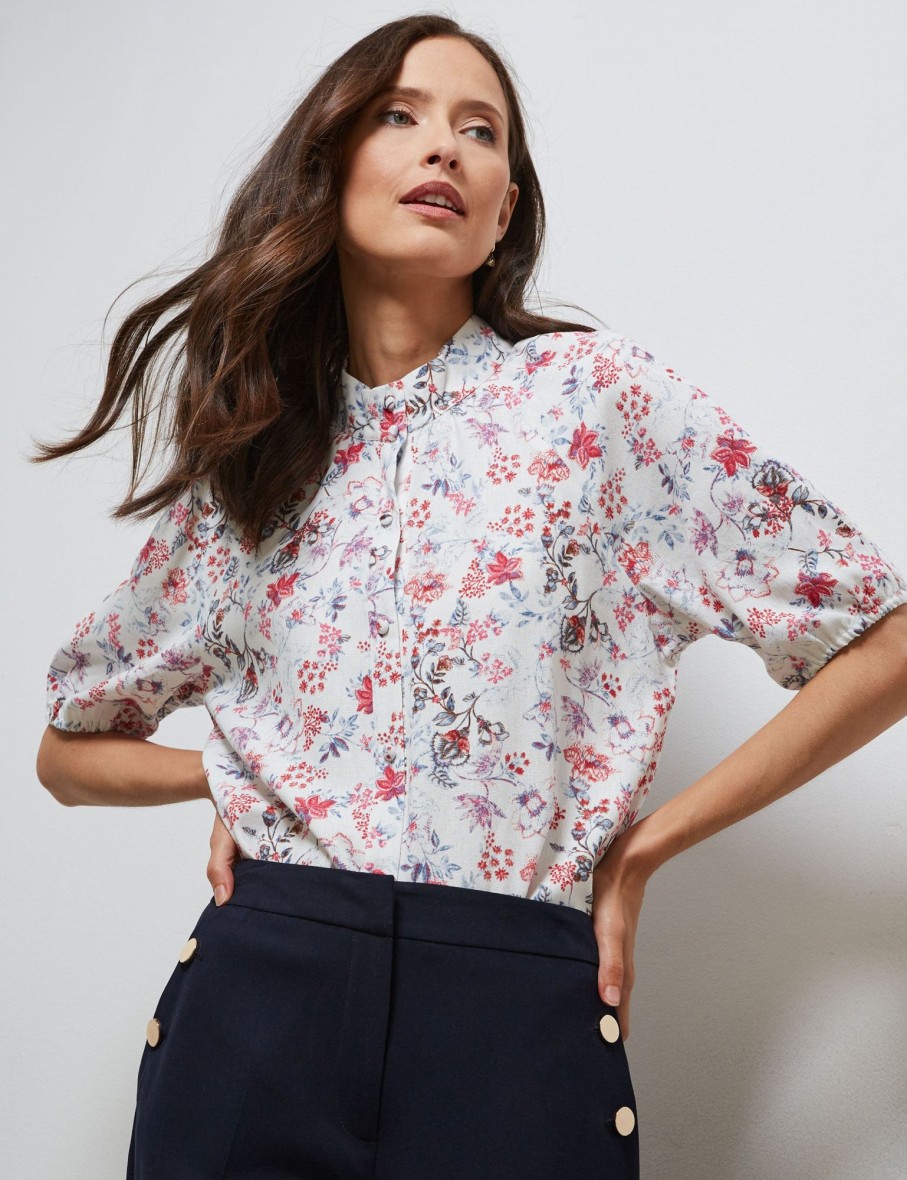 Tops NoniB | Printed Puff Sleeve Shirt