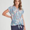 Tops WLane | W.Lane Burnout Button Through Tie Top