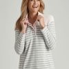 Outerwear Millers | Millers Long Sleeve Half Placket Stripe Top