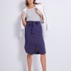 Bottoms Katies | Katies Linen Curved Hem Skirt