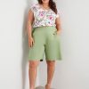 Bottoms Beme | Beme Linen Button Side Shorts