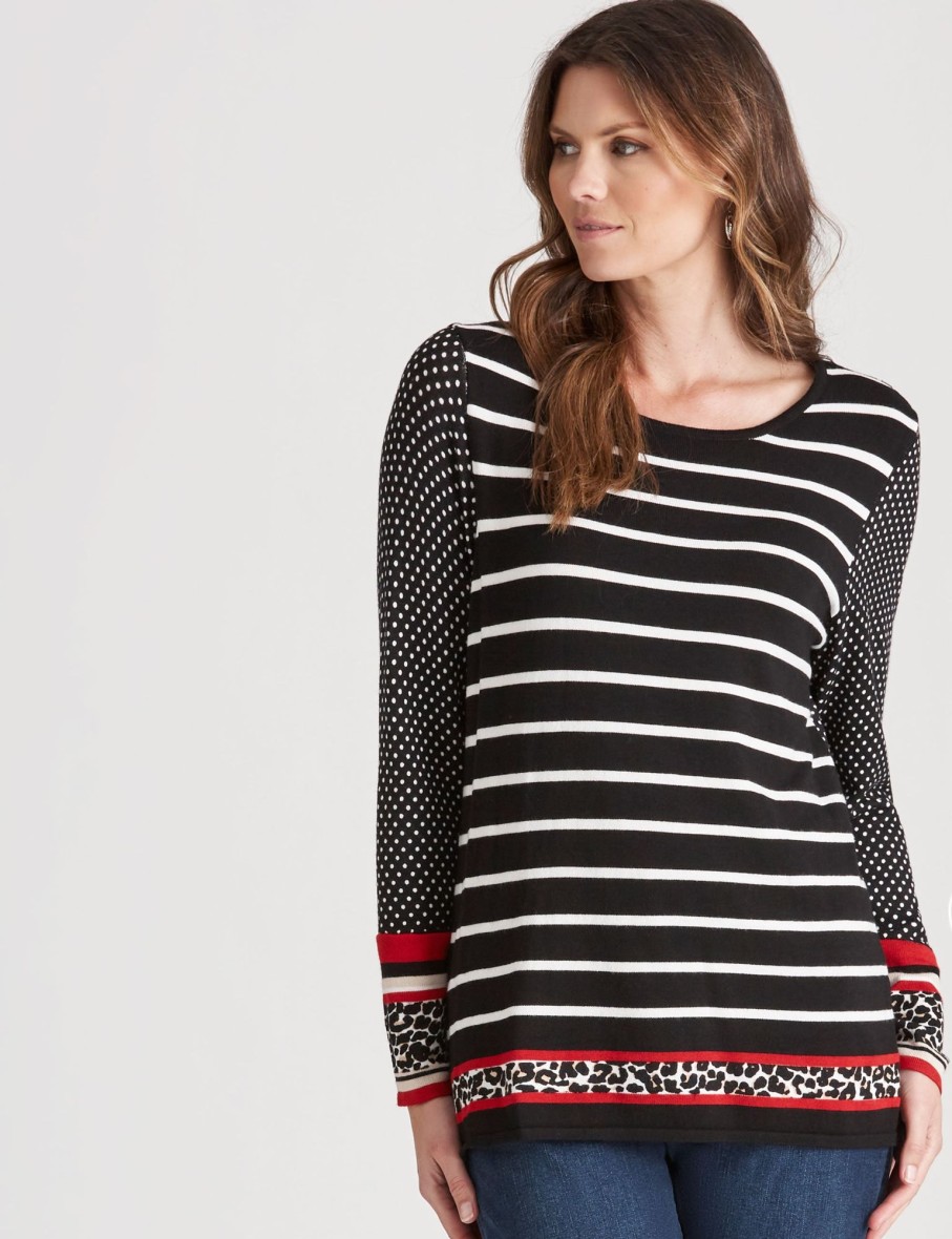 Knitwear WLane | W.Lane Animal Stripe Pullover Top