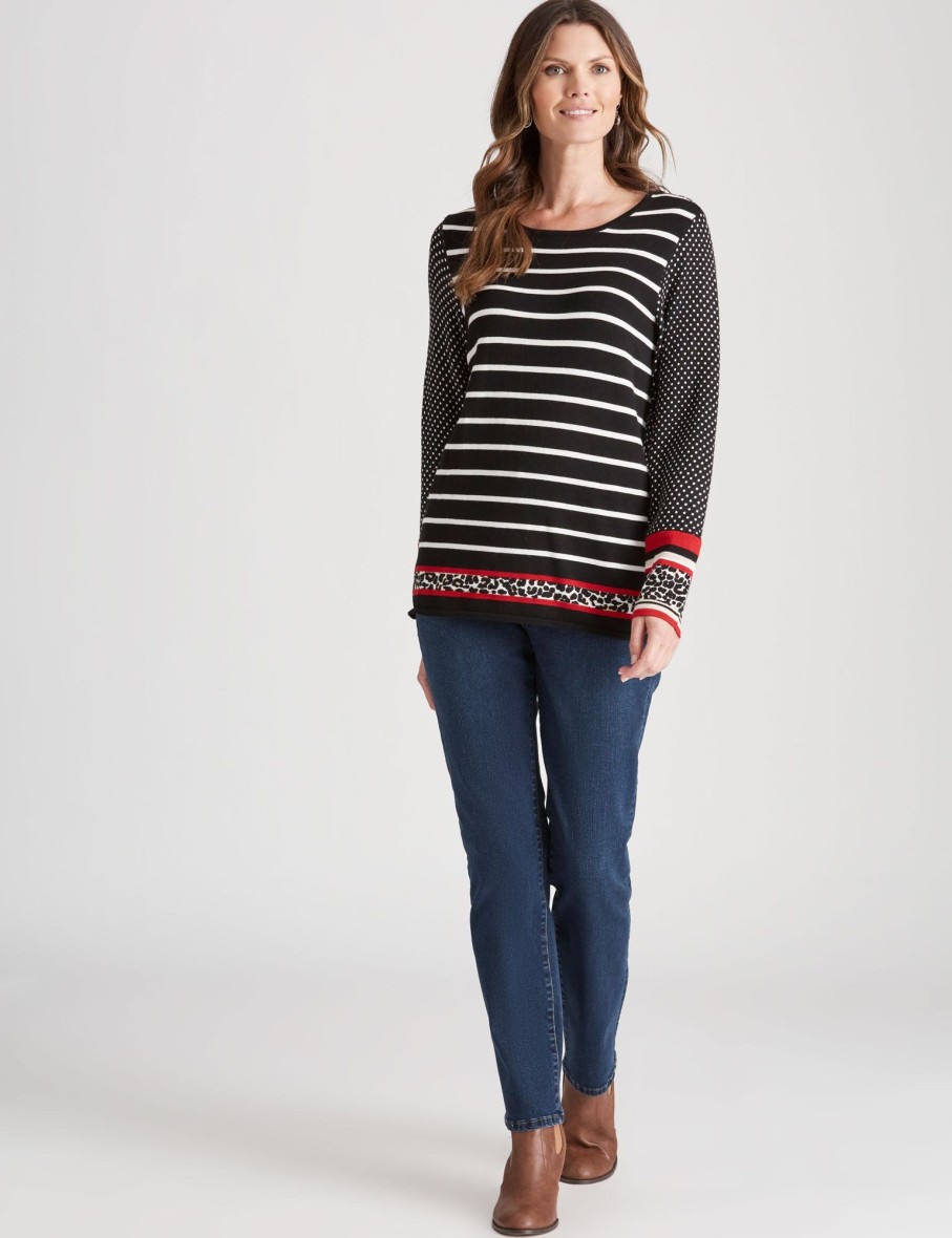 Knitwear WLane | W.Lane Animal Stripe Pullover Top