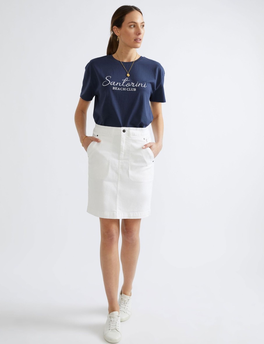 Bottoms Katies | Katies Cotton Canvas Skirt