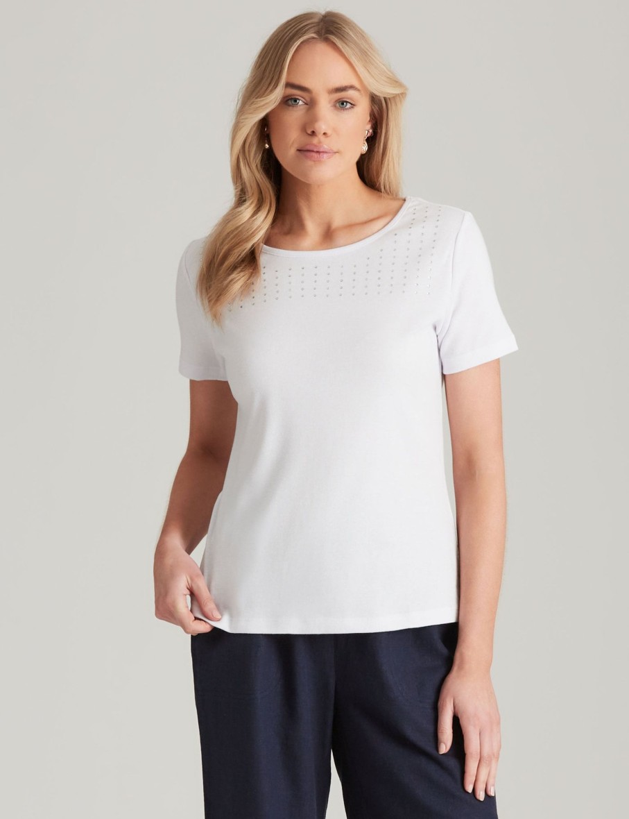 Tops NoniB | Noni B Short Sleeve Rib T-Shirt