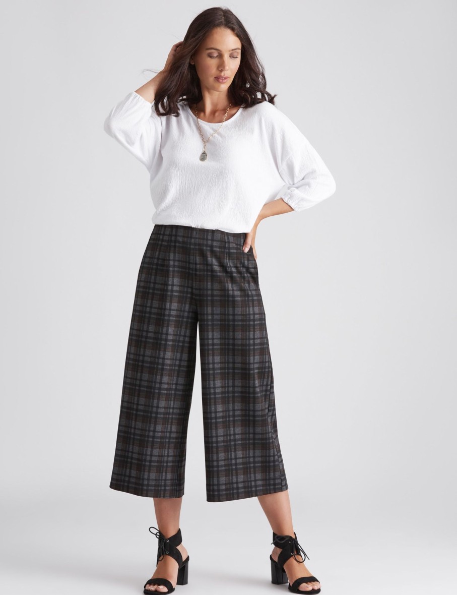 Bottoms Katies | Katies 7/8 Wide Leg Pull On Pants