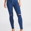 Bottoms Rockmans | Rockmans High Rise Rip Jeans