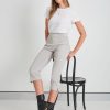 Bottoms Rockmans | Rockmans Crop Bengaline Pants