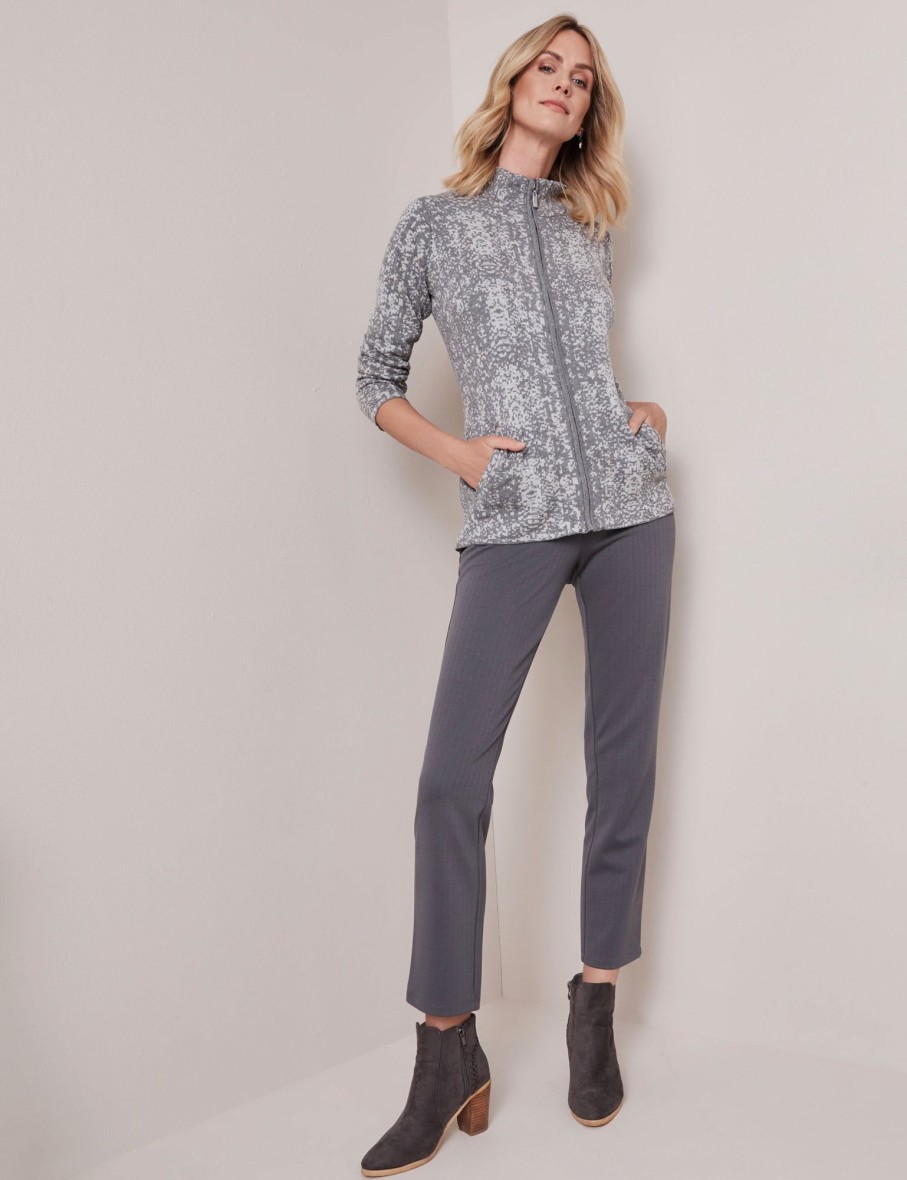 Knitwear NoniB | Zip Through Jacquard Cardi