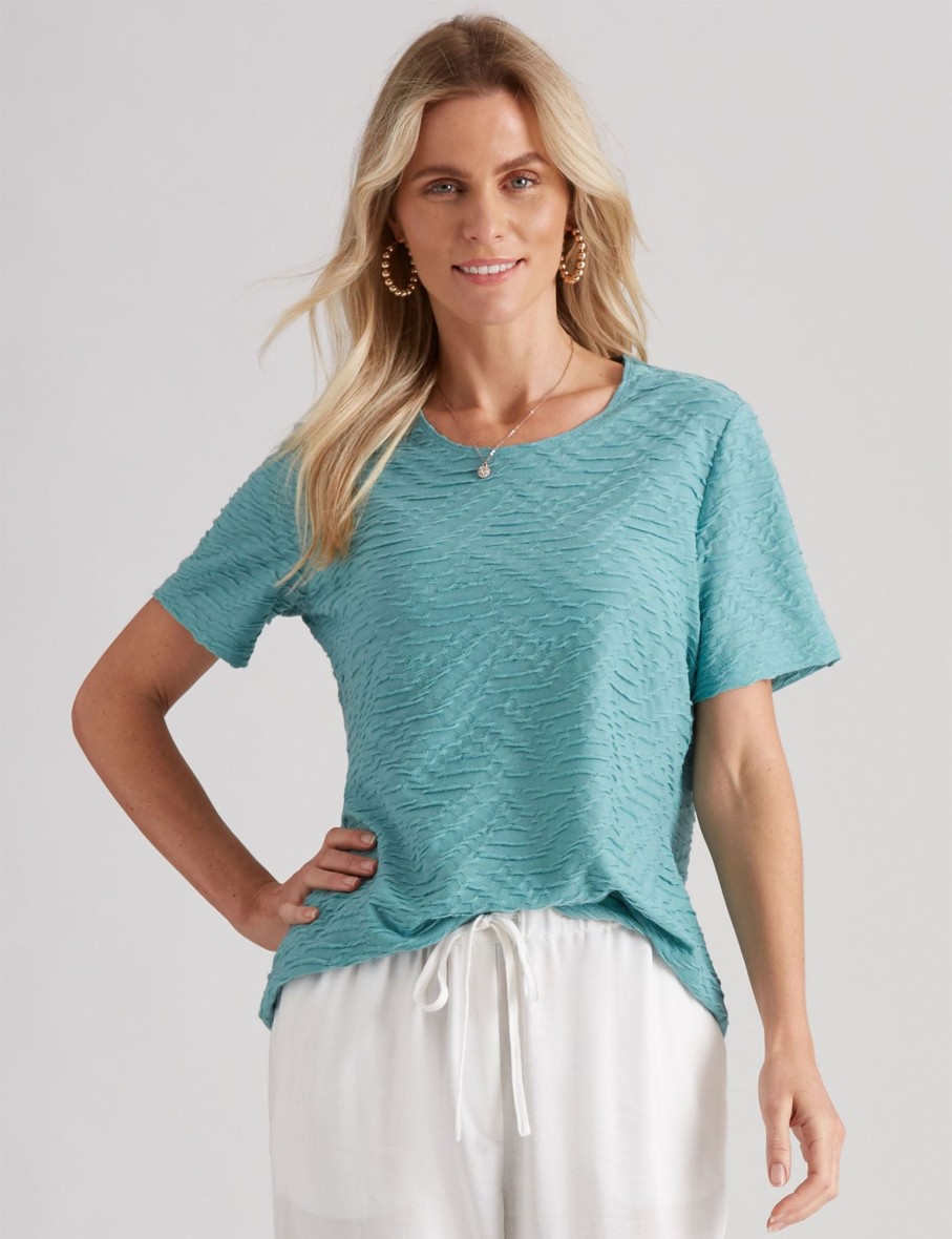 Tops Millers | Millers Short Sleeve Textured Scoop Neck Top